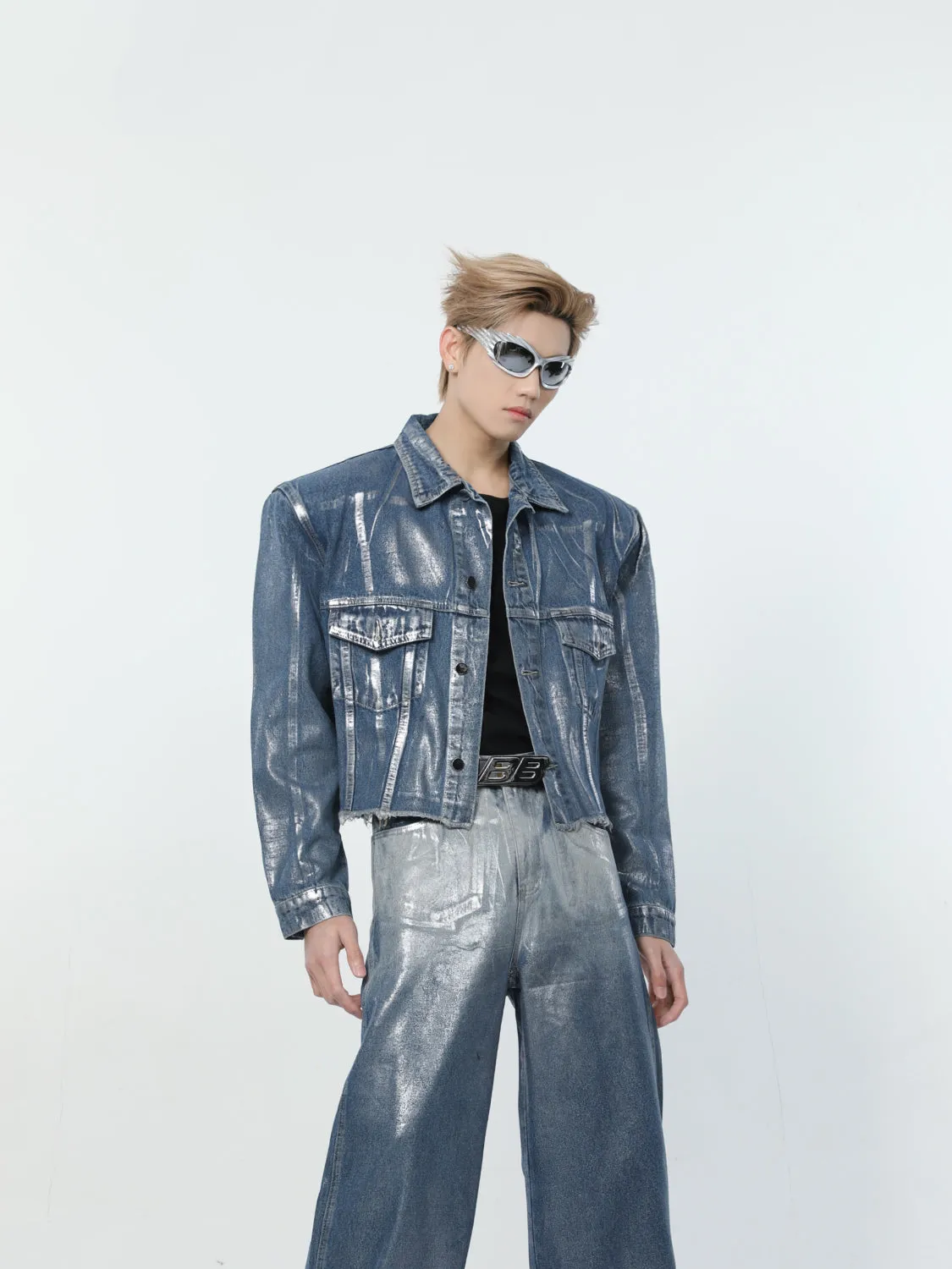 【24s March.】Liquid Washed Distressed Denim Suit