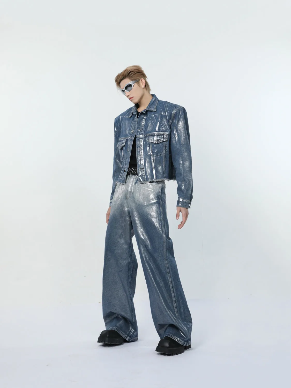 【24s March.】Liquid Washed Distressed Denim Suit