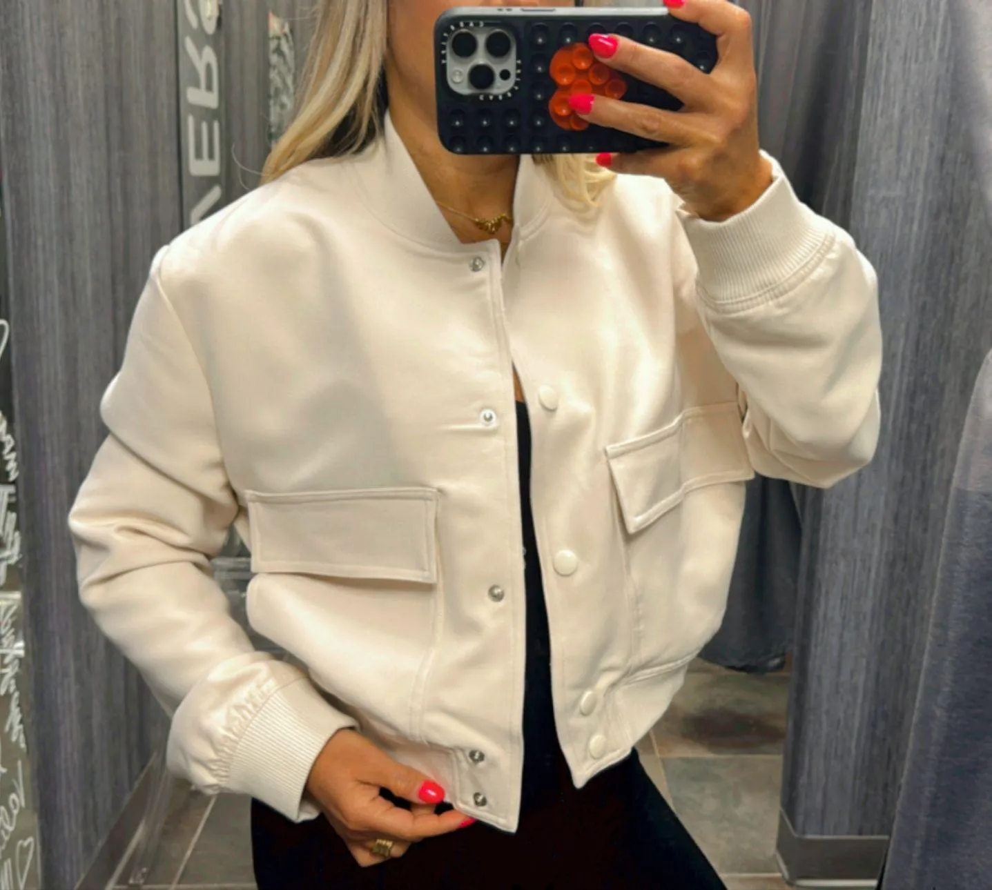 2581 Shoulder padded bomber jacket