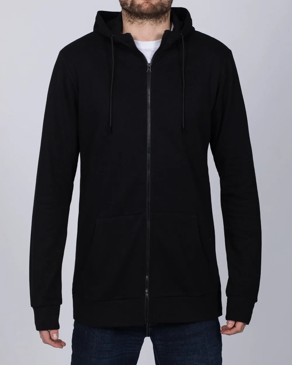 2t Zip Up Tall Active Hoodie (black)