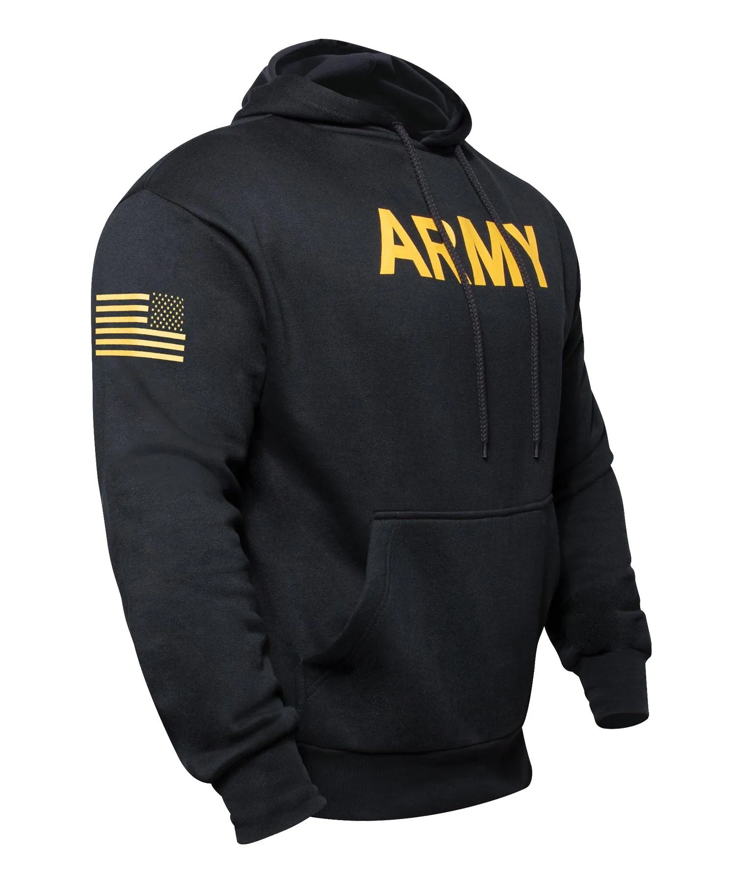 Army Printed Pullover Hoodie - Black