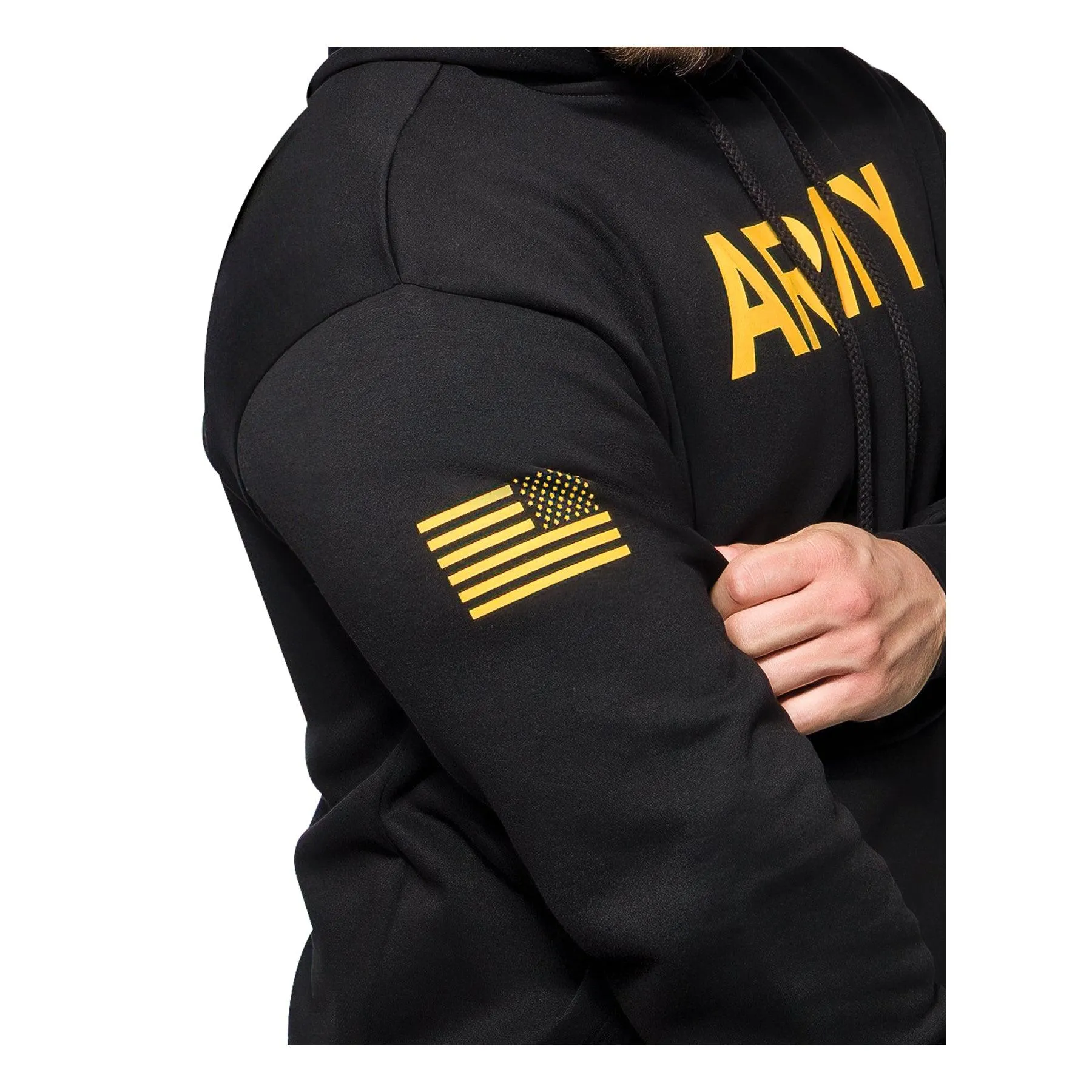 Army Printed Pullover Hoodie - Black