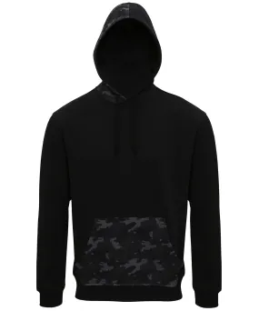 Black/Grey Camo - Men's camo trimmed hoodie