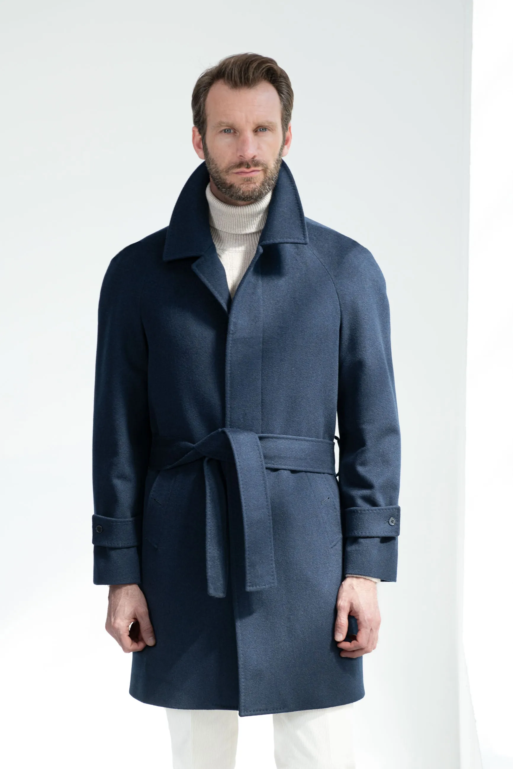 Blue Raglan coat – Made in Italy