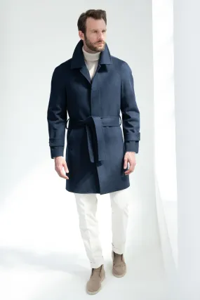 Blue Raglan coat – Made in Italy