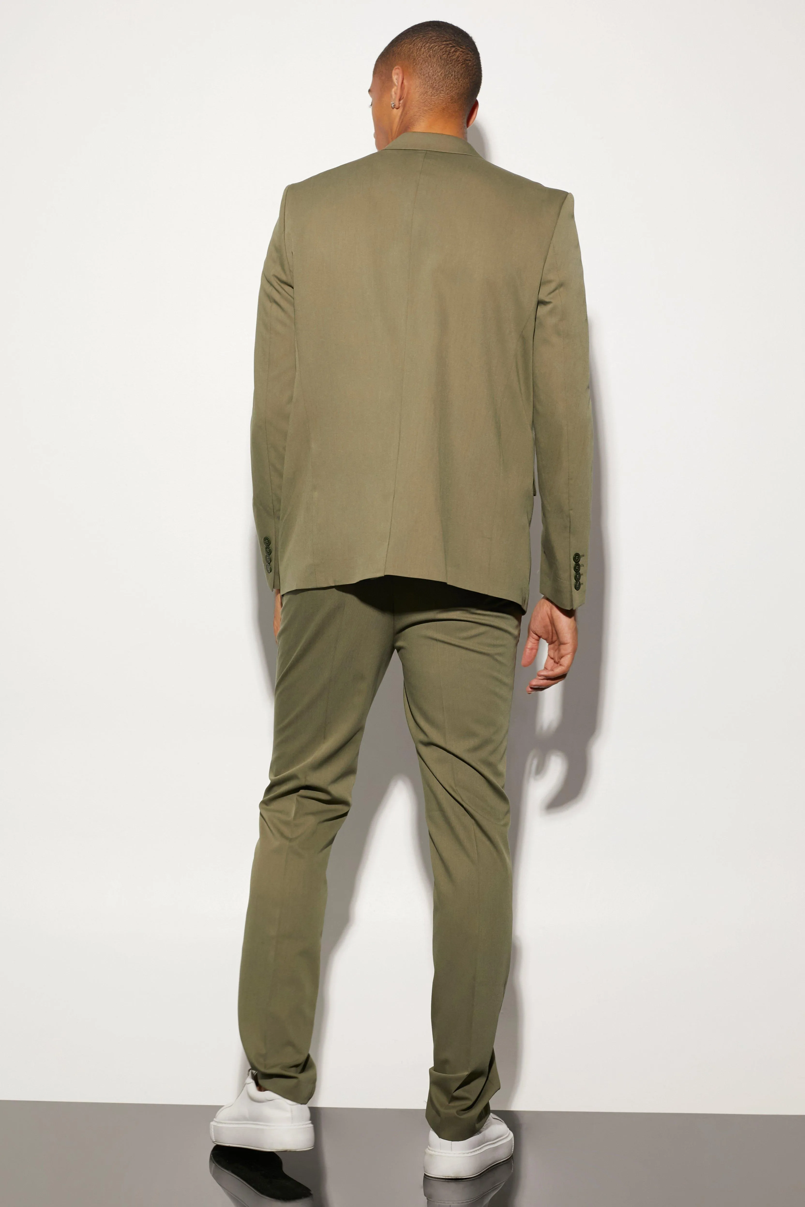 Boohoo Single Breasted Oversized Boxy Suit Jacket, Olive