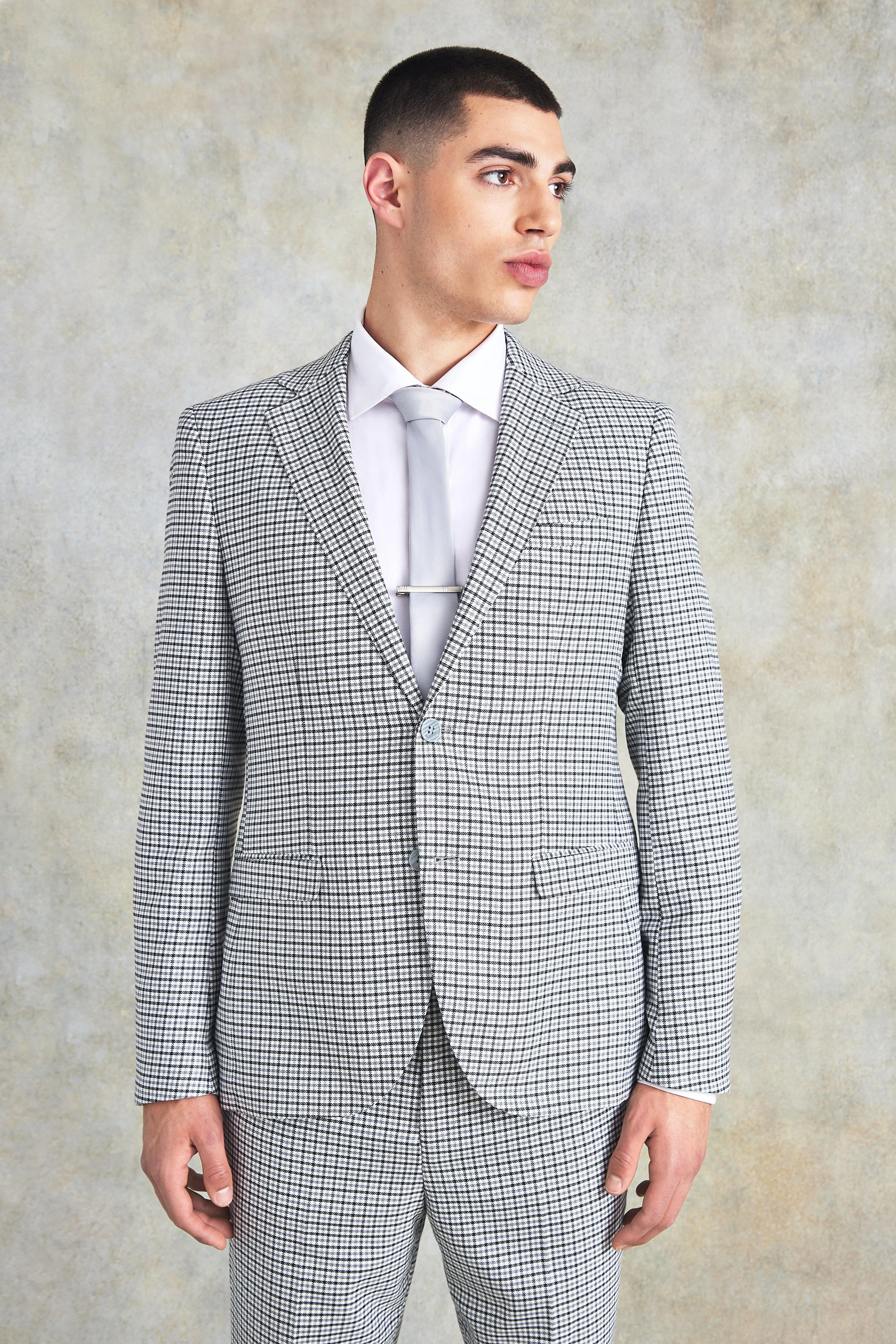 Boohoo Slim Single Breasted Suit Jacket, Gray