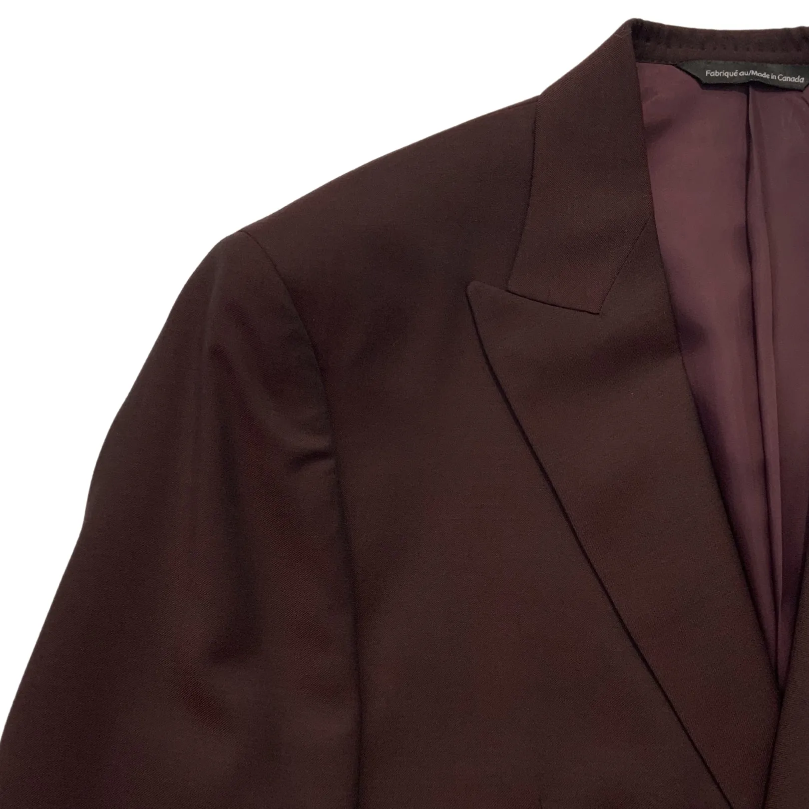 Bordeaux Sharkskin Two Button Sharkskin Wool Suit