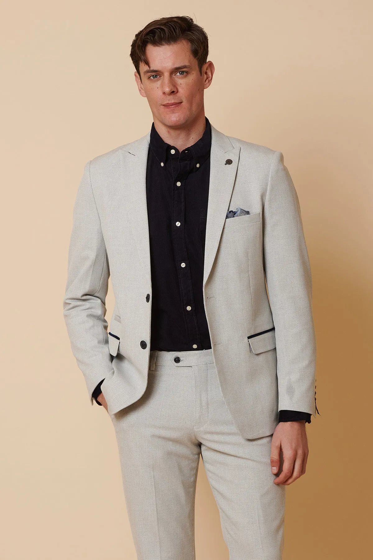 BROMLEY - Stone Check Blazer