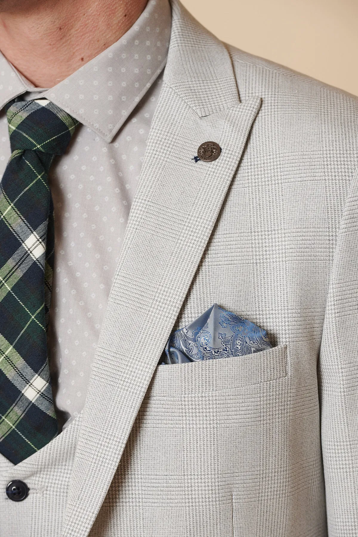 BROMLEY - Stone Check Blazer