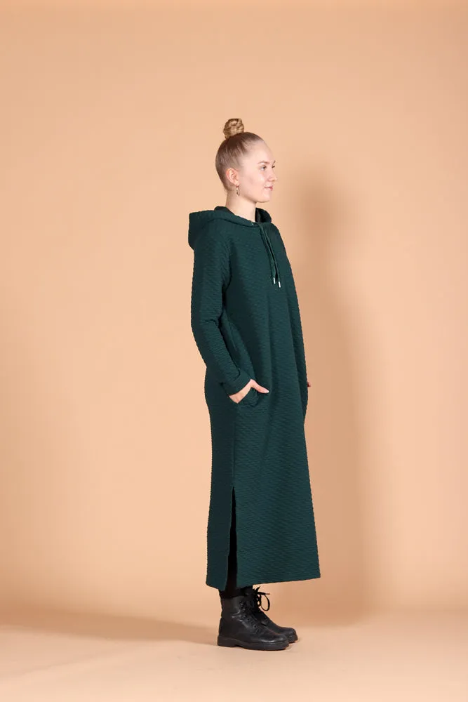 Bubble Hoodie Dress Green