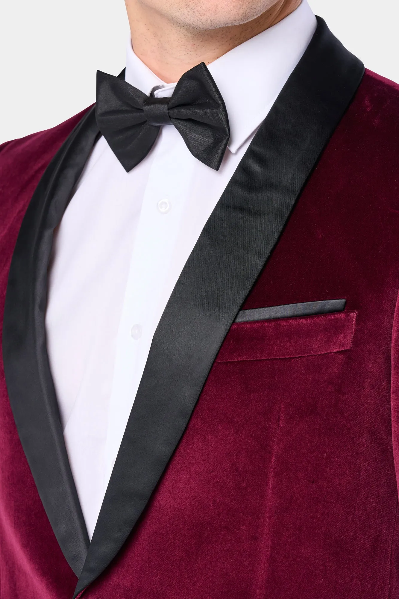 Burgundy Velvet Shawl Lapel Tuxedo