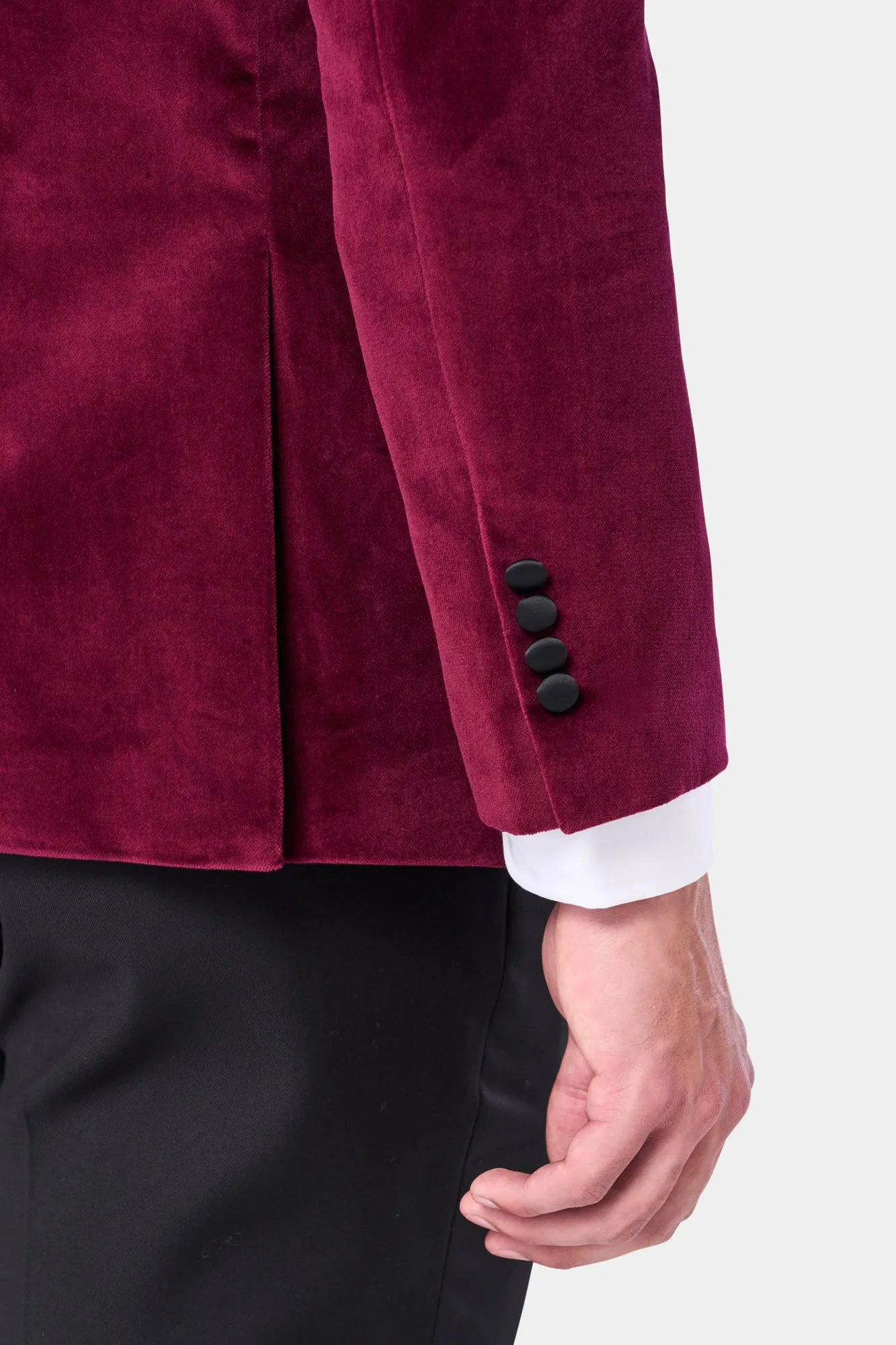 Burgundy Velvet Shawl Lapel Tuxedo