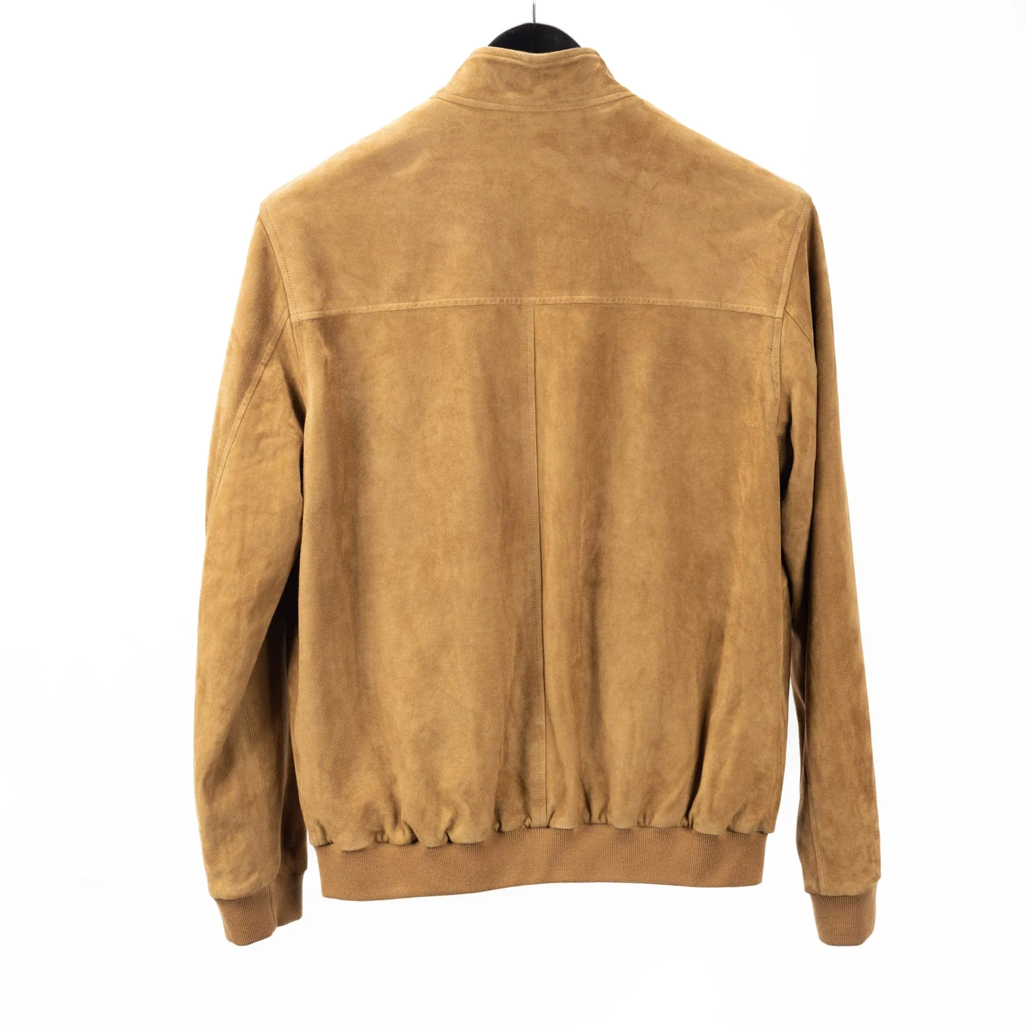 Camel Real Leather Suede Deck Bomber Jacket