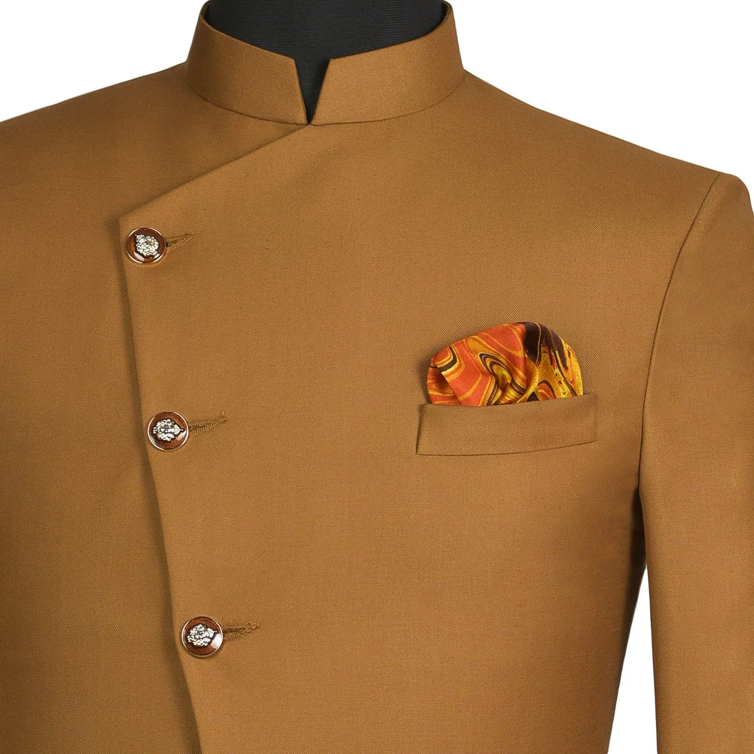 Chokore Choc Brown & Orange Silk Pocket Square from the Marble Design range