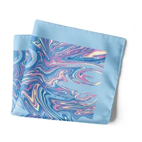 Chokore Light Blue Silk Pocket Square from the Marble Design range