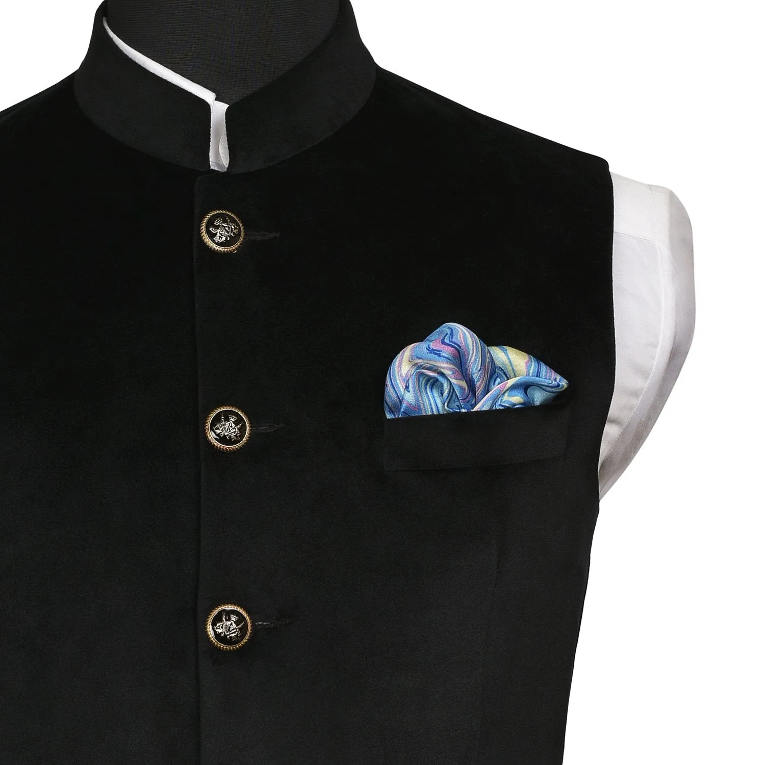 Chokore Light Blue Silk Pocket Square from the Marble Design range