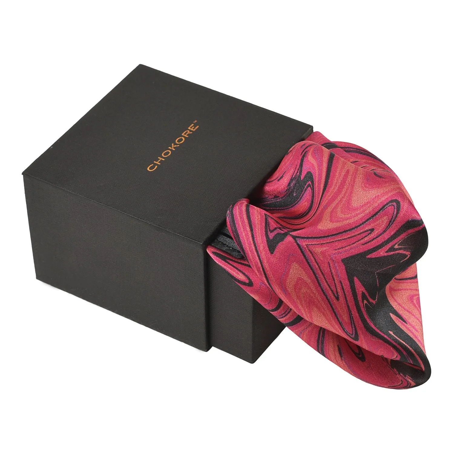 Chokore Magenta Silk Pocket Square from the Marble Design range