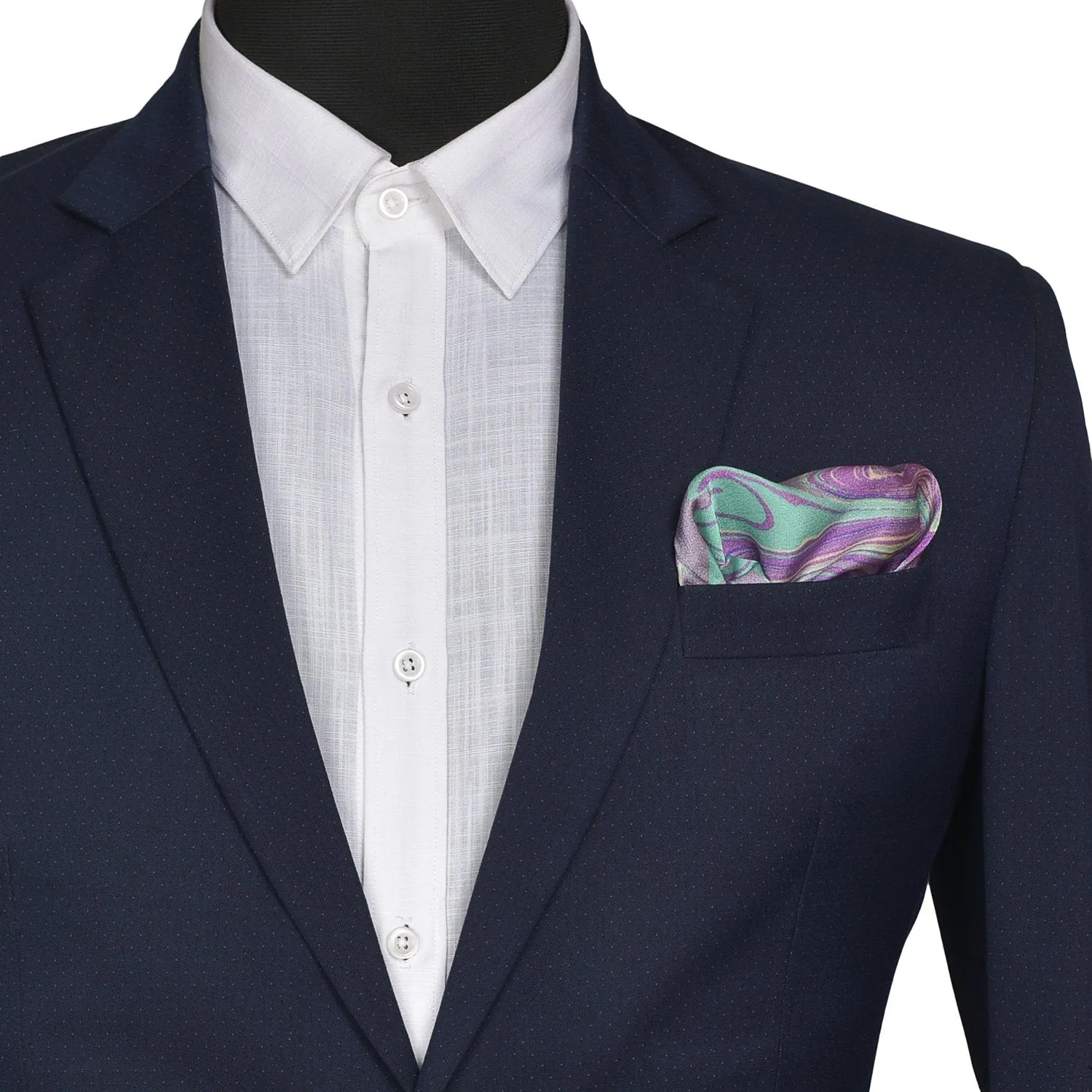 Chokore Purple Silk Pocket Square from the Marble Design range