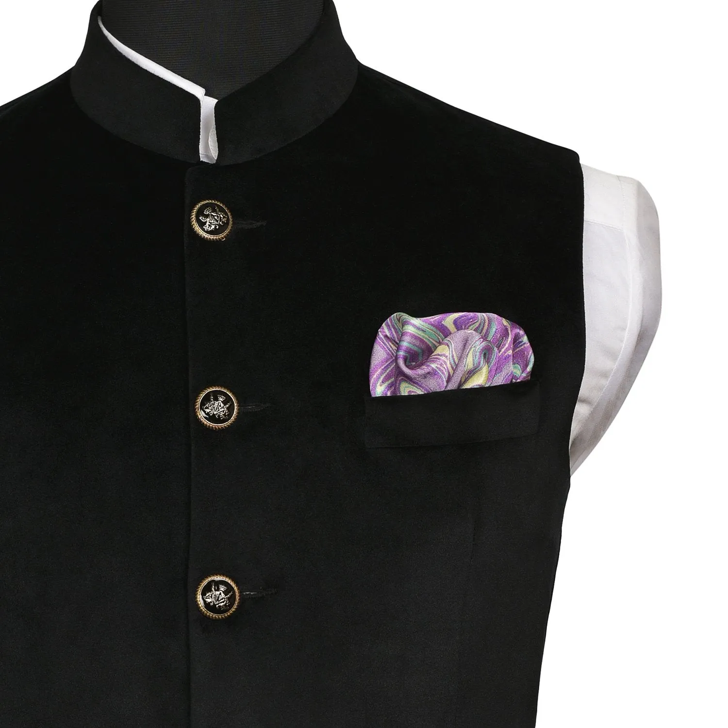 Chokore Purple Silk Pocket Square from the Marble Design range