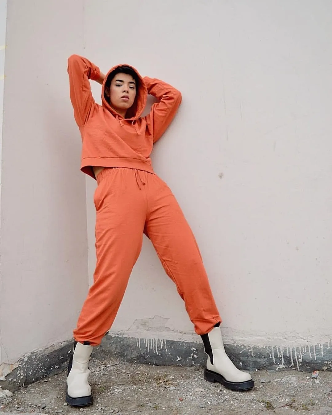 Crop Hoodie  Orange