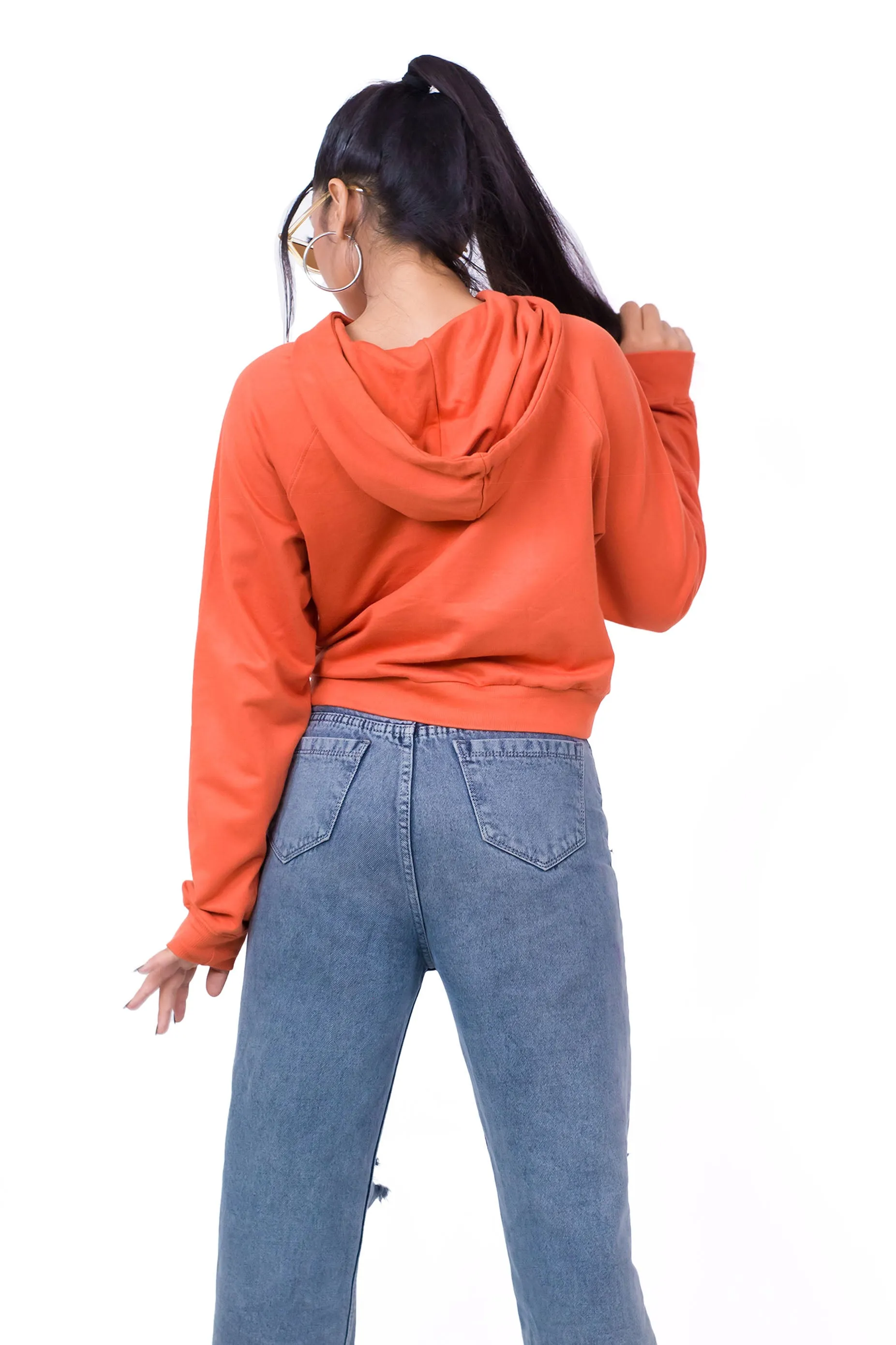 Crop Hoodie  Orange