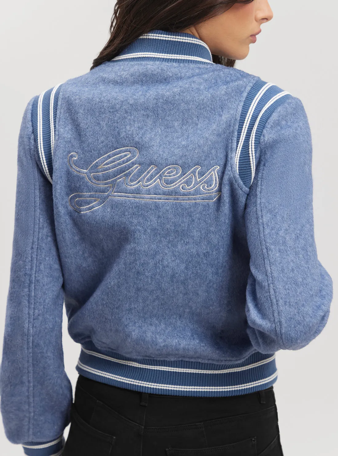 Eco Blue Gloria Logo Bomber Jacket