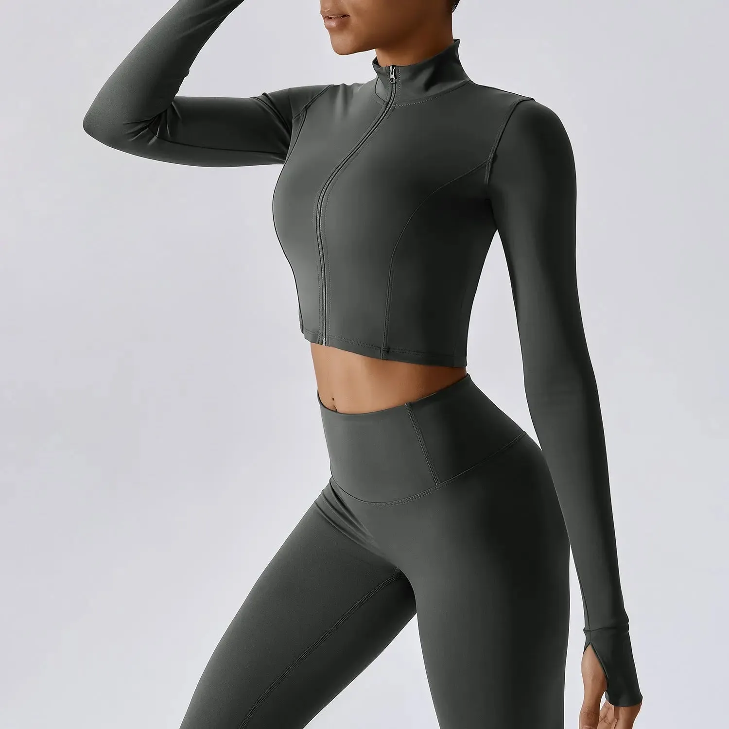 Elevate Active Zip-Up Crop Top