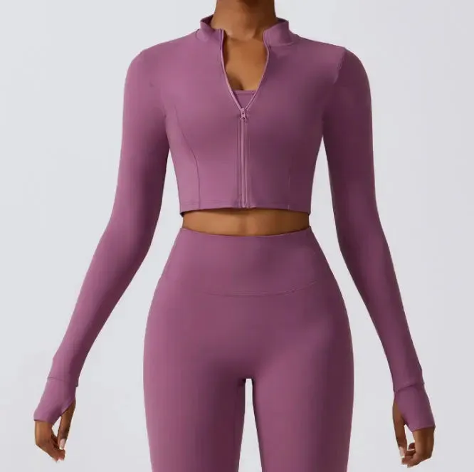 Elevate Active Zip-Up Crop Top