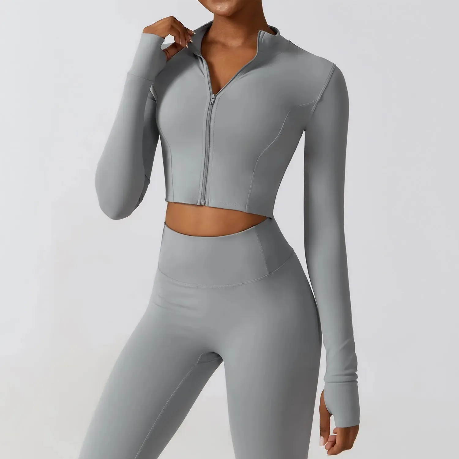 Elevate Active Zip-Up Crop Top