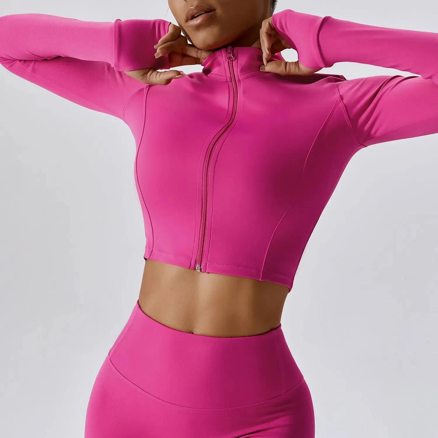 Elevate Active Zip-Up Crop Top