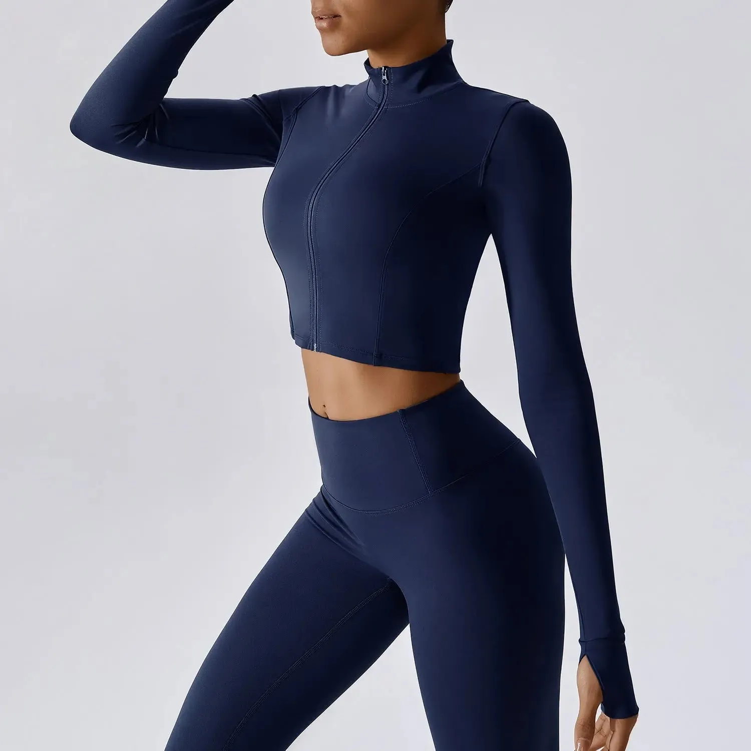 Elevate Active Zip-Up Crop Top