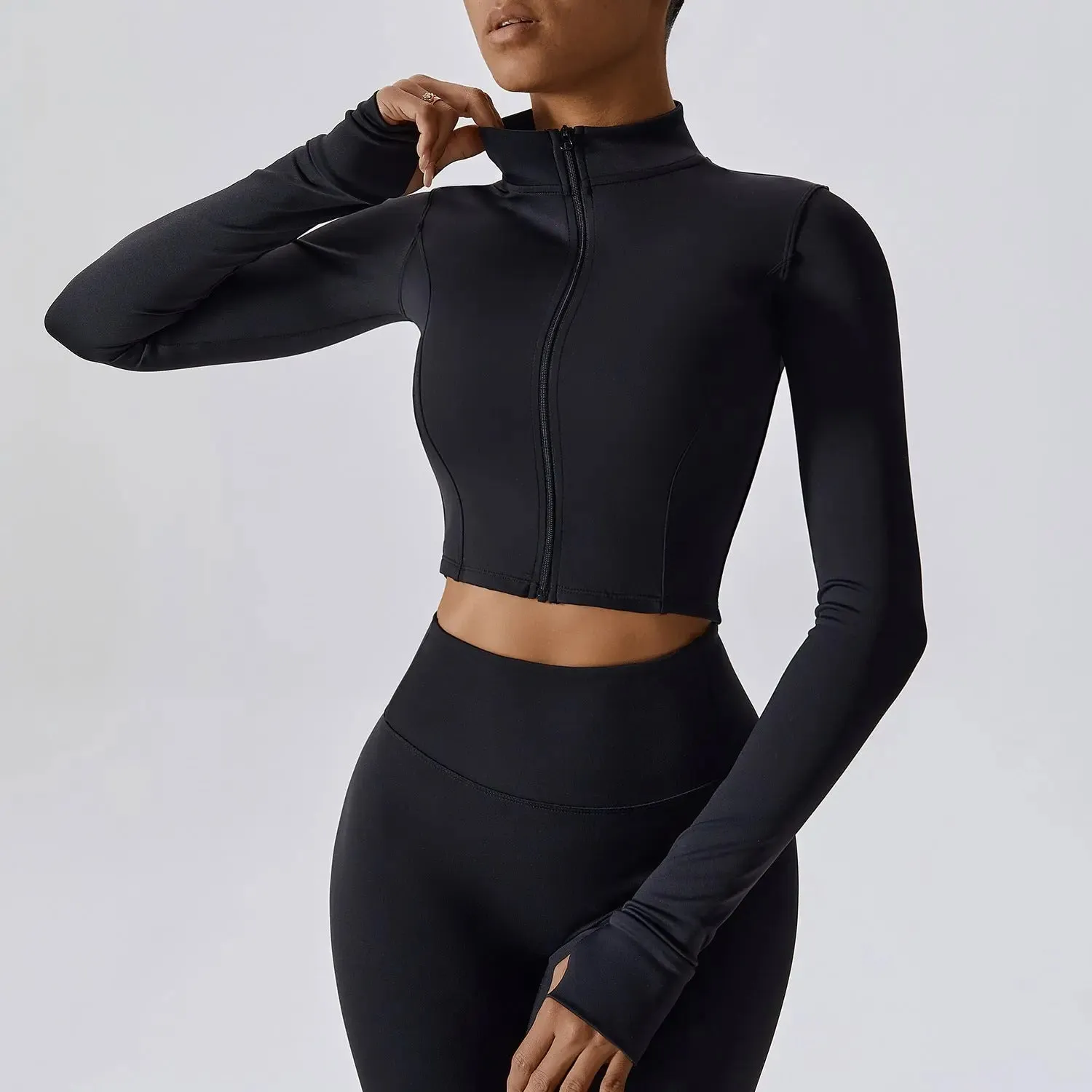 Elevate Active Zip-Up Crop Top