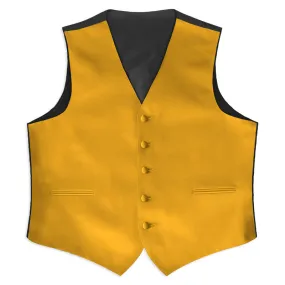 Gold Satin Full Back Tuxedo Vest