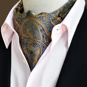 Goldenrod Leisure Prom Gents Floral Ascot Paisley Cravat