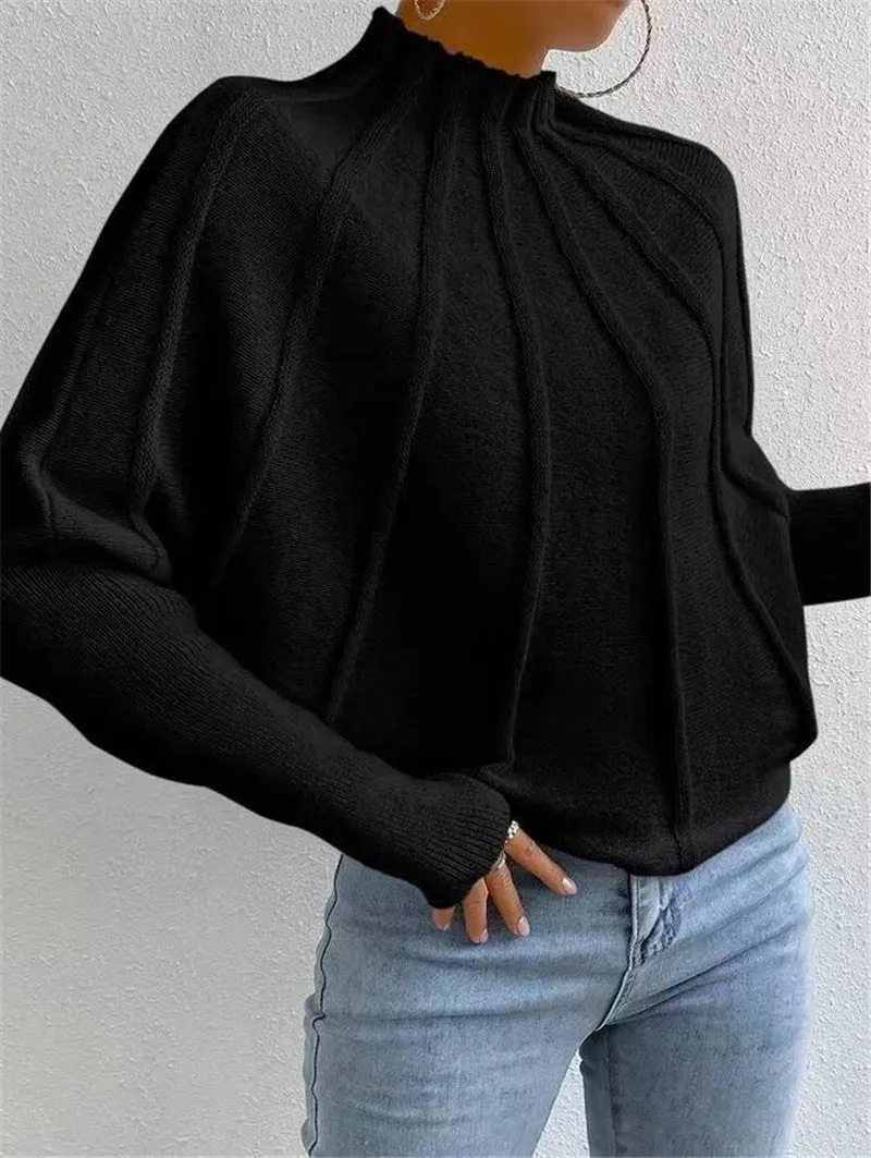 Half Turtleneck Long Sleeve Pullover Sweater