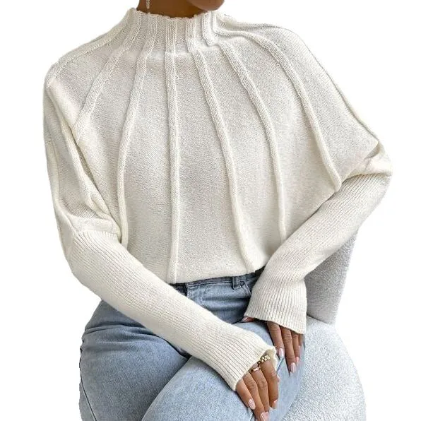 Half Turtleneck Long Sleeve Pullover Sweater