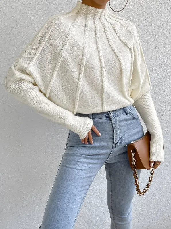 Half Turtleneck Long Sleeve Pullover Sweater