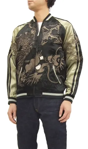 Hanatabi Gakudan Men's Japanese Souvenir Jacket Dragon Japanese Art Sukajan Script SSJ-019