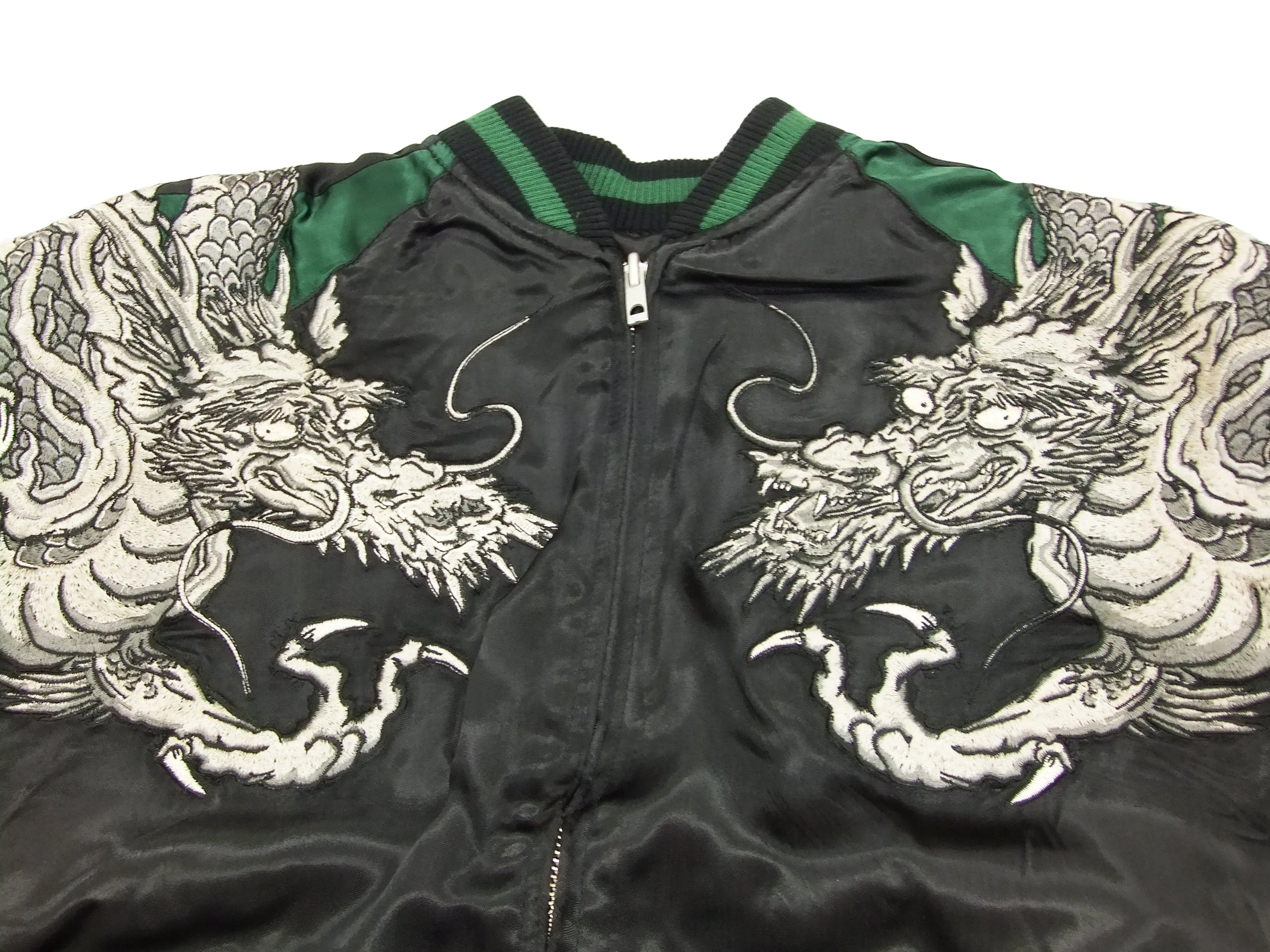 Hanatabi Gakudan Men's Japanese Souvenir Jacket Japanese Dragon Sukajan Script SSJ-017