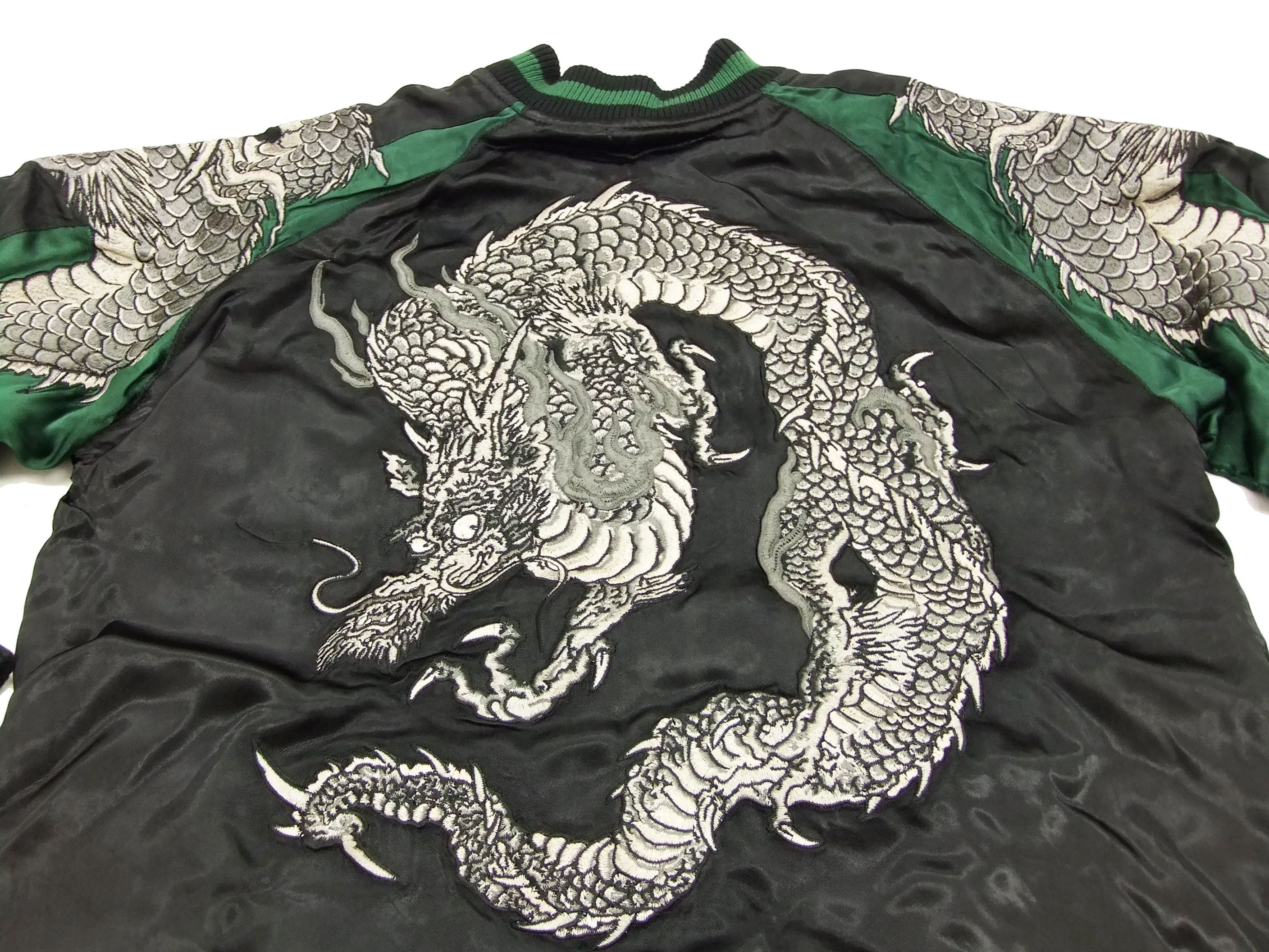 Hanatabi Gakudan Men's Japanese Souvenir Jacket Japanese Dragon Sukajan Script SSJ-017