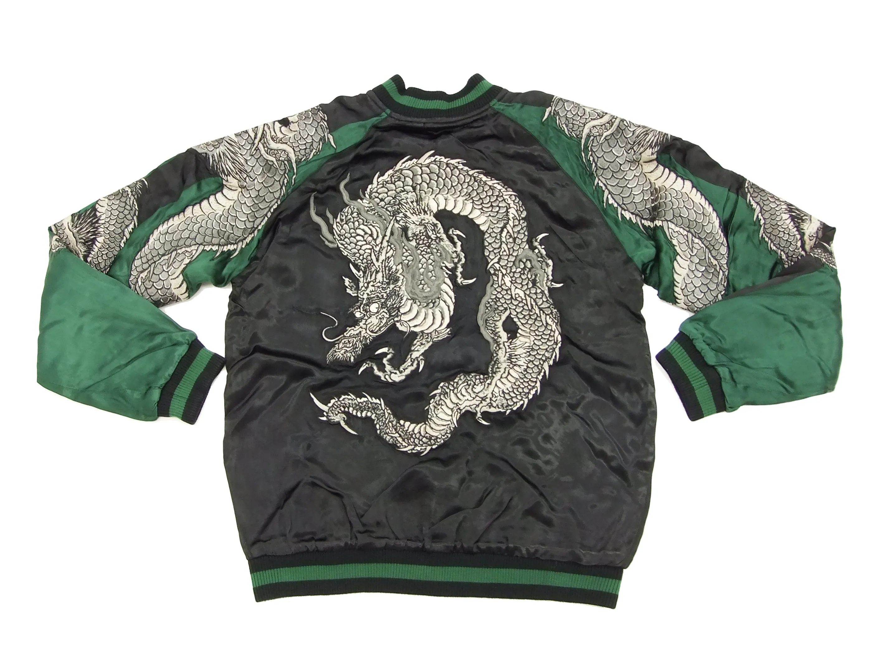 Hanatabi Gakudan Men's Japanese Souvenir Jacket Japanese Dragon Sukajan Script SSJ-017