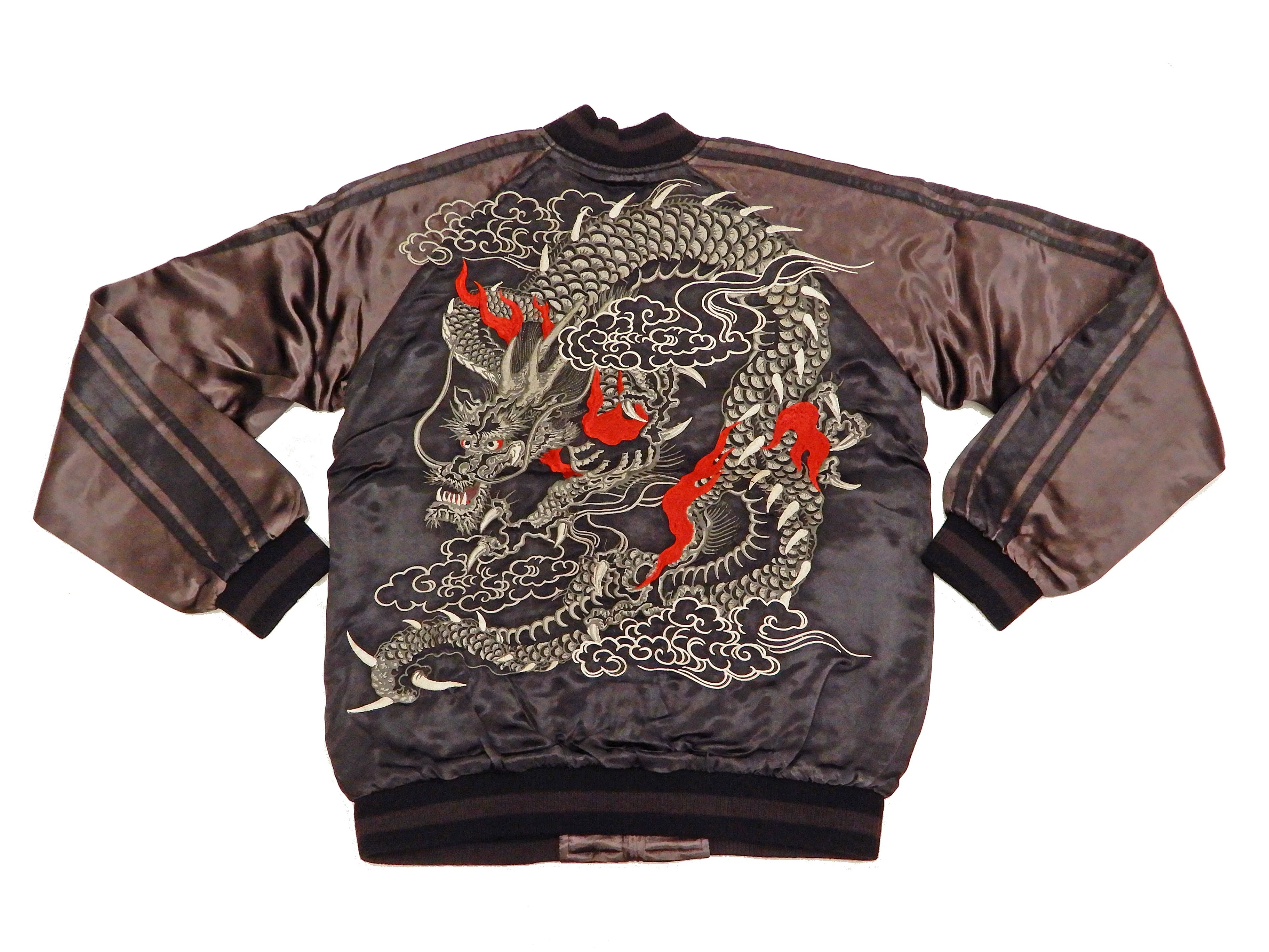 Hanatabi Gakudan Men's Japanese Souvenir Jacket Japanese dragon Sukajan Script SSJ-032