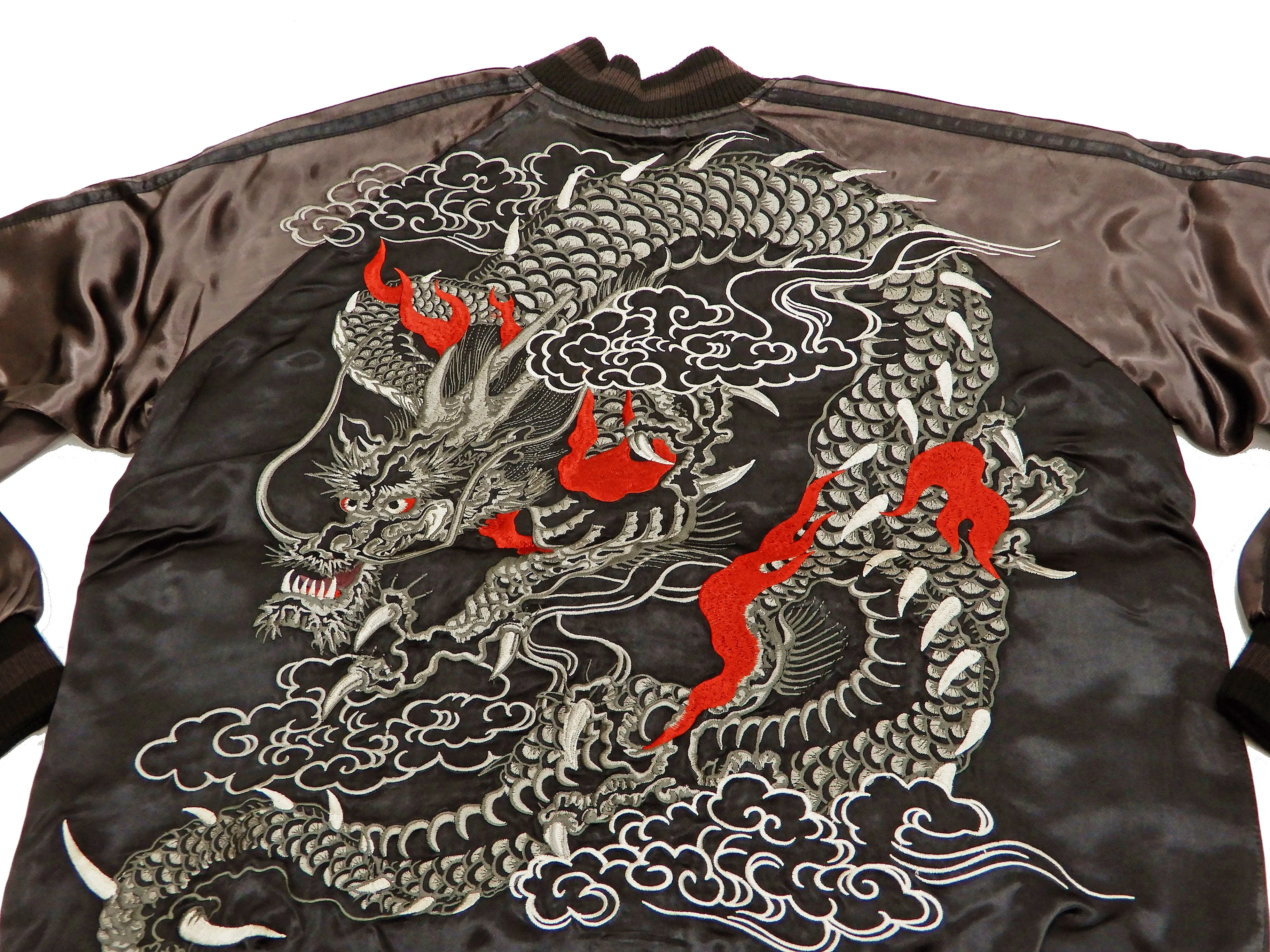 Hanatabi Gakudan Men's Japanese Souvenir Jacket Japanese dragon Sukajan Script SSJ-032