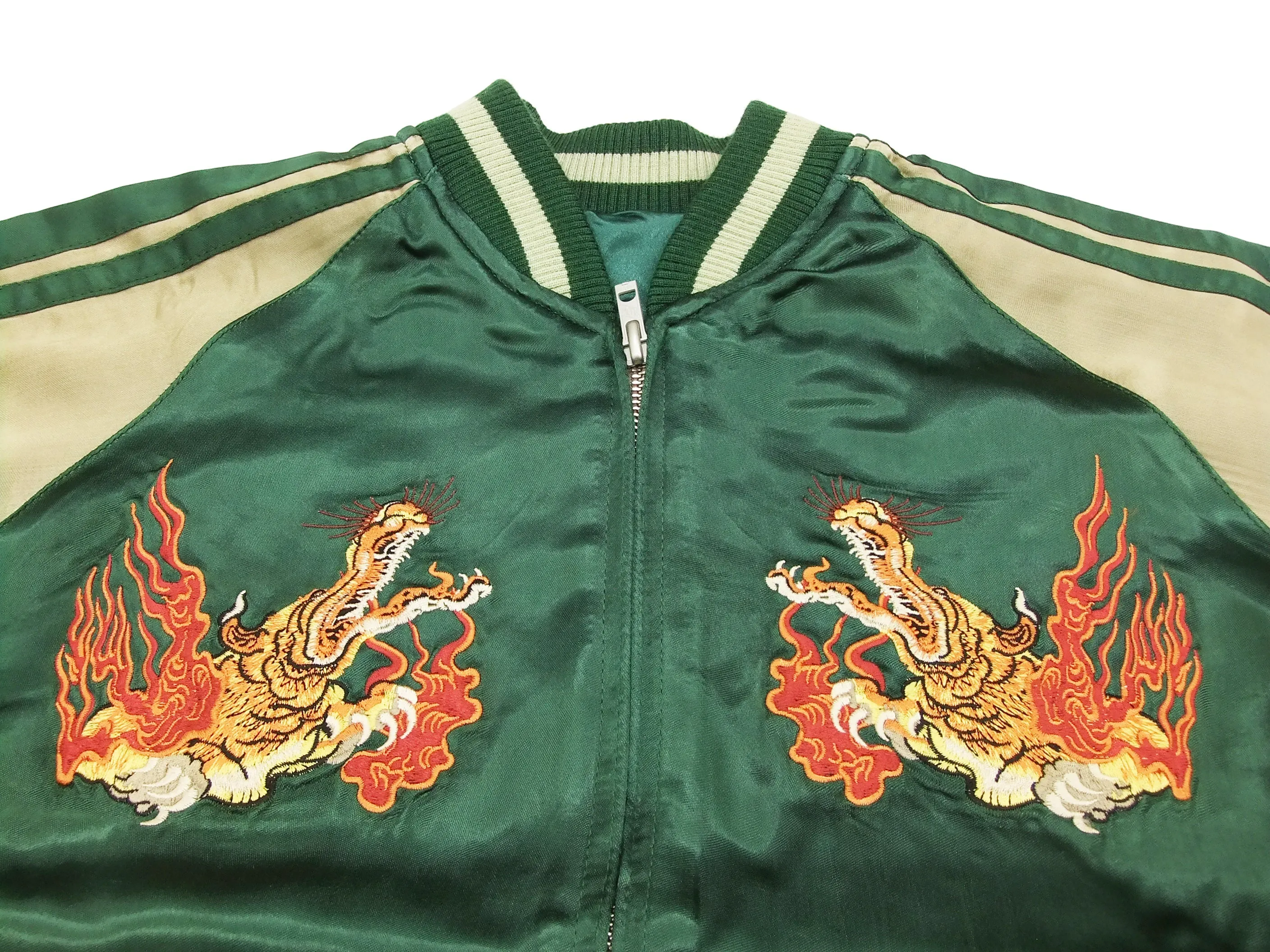 Hanatabi Gakudan Men's Japanese Souvenir Jacket Japanese Nine-Tailed Fox Sukajan Script SSJ-510