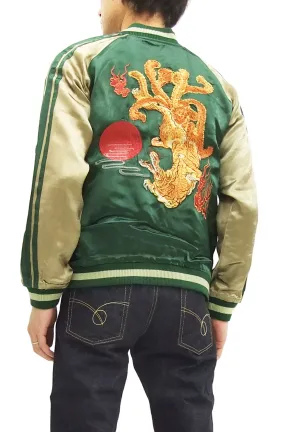 Hanatabi Gakudan Men's Japanese Souvenir Jacket Japanese Nine-Tailed Fox Sukajan Script SSJ-510