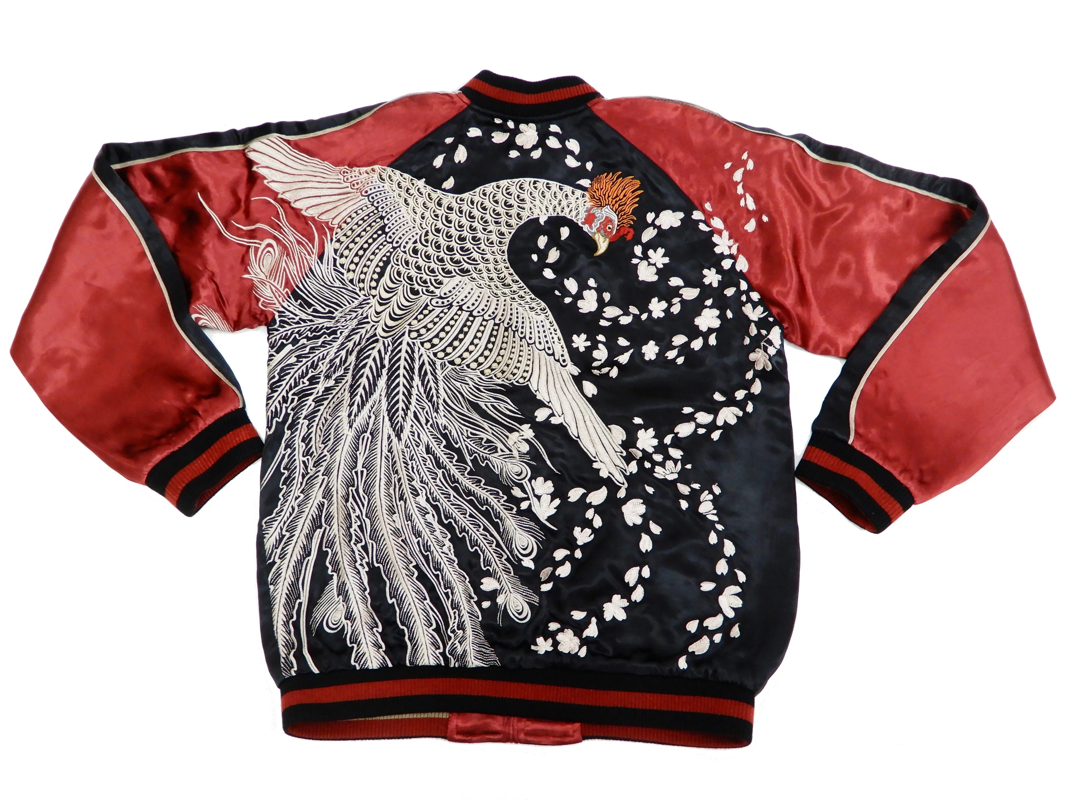 Hanatabi Gakudan Men's Japanese Souvenir Jacket Japanese Phoenix Art Sukajan Script SSJ-029