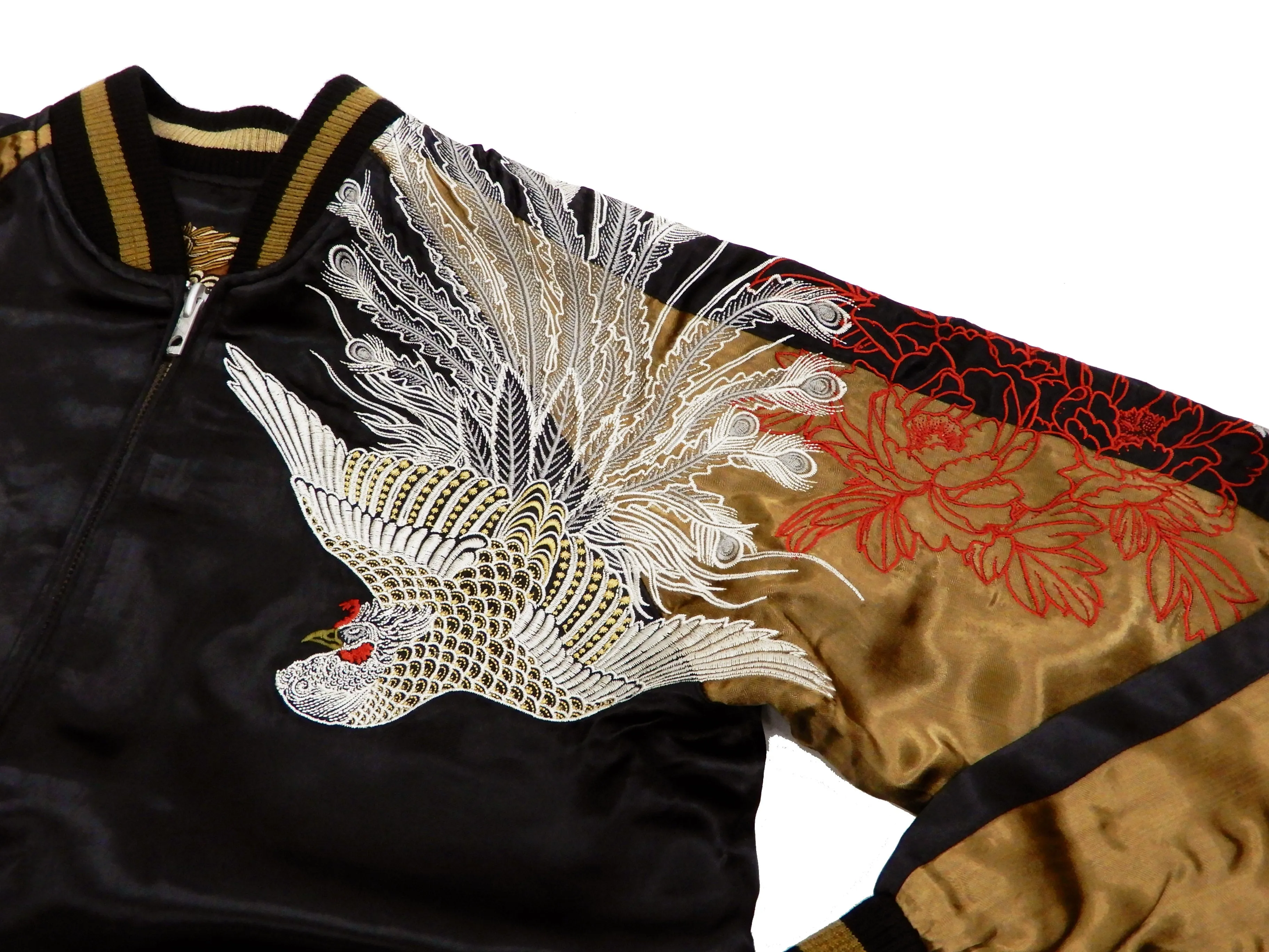 Hanatabi Gakudan Men's Japanese Souvenir Jacket Japanese Phoenixn Sukajan Script SSJ-004