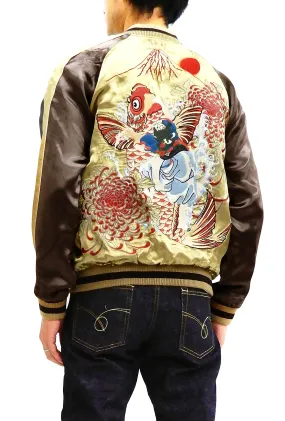 Hanatabi Gakudan Men's Japanese Souvenir Jacket Kintaro and the Giant Carp Sukajan Script SSJ-518