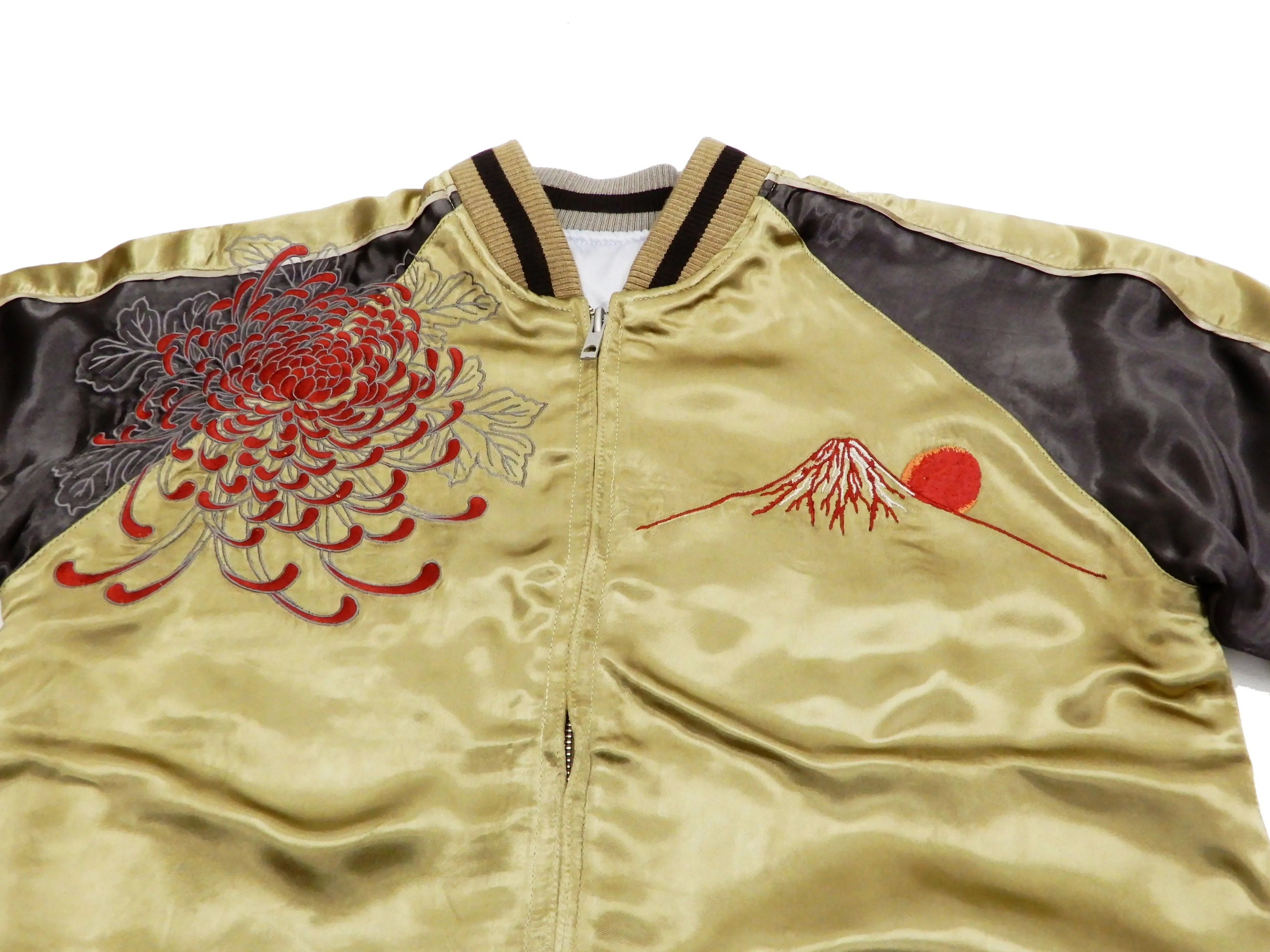 Hanatabi Gakudan Men's Japanese Souvenir Jacket Kintaro and the Giant Carp Sukajan Script SSJ-518